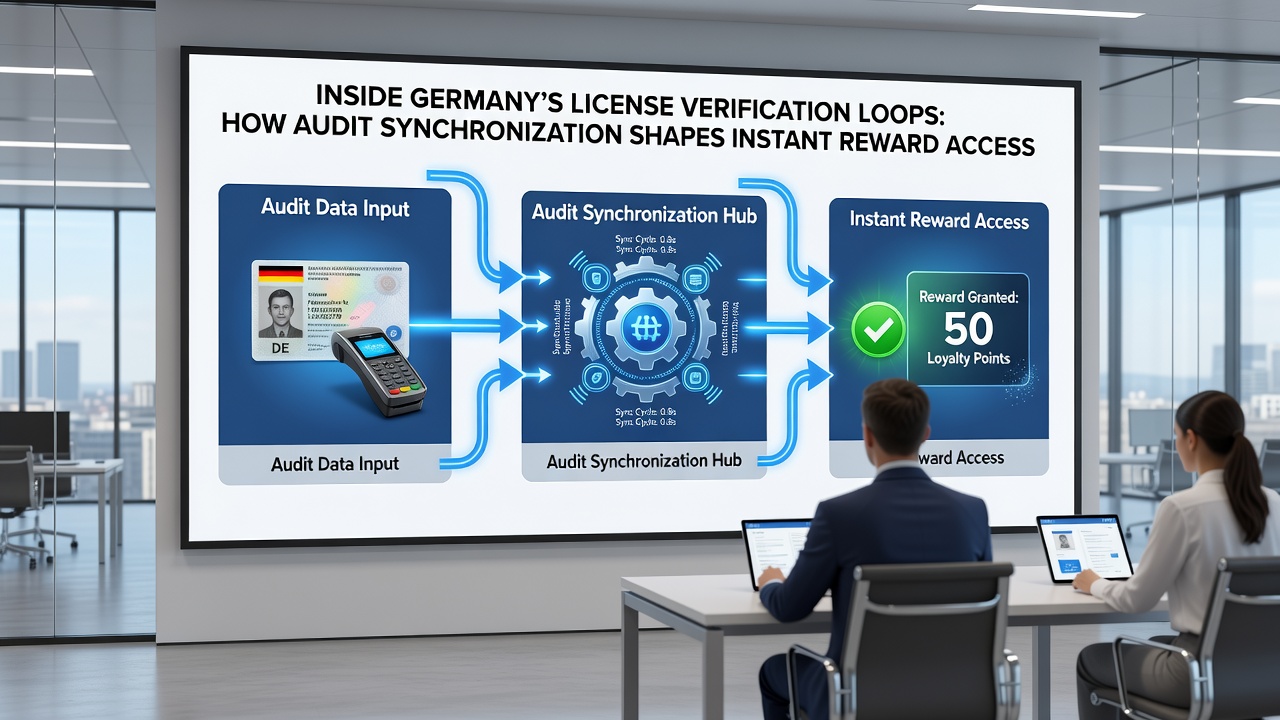 Darstellung der Synchronisation von Audits und Belohnungszugängen auf mobilen Plattformen