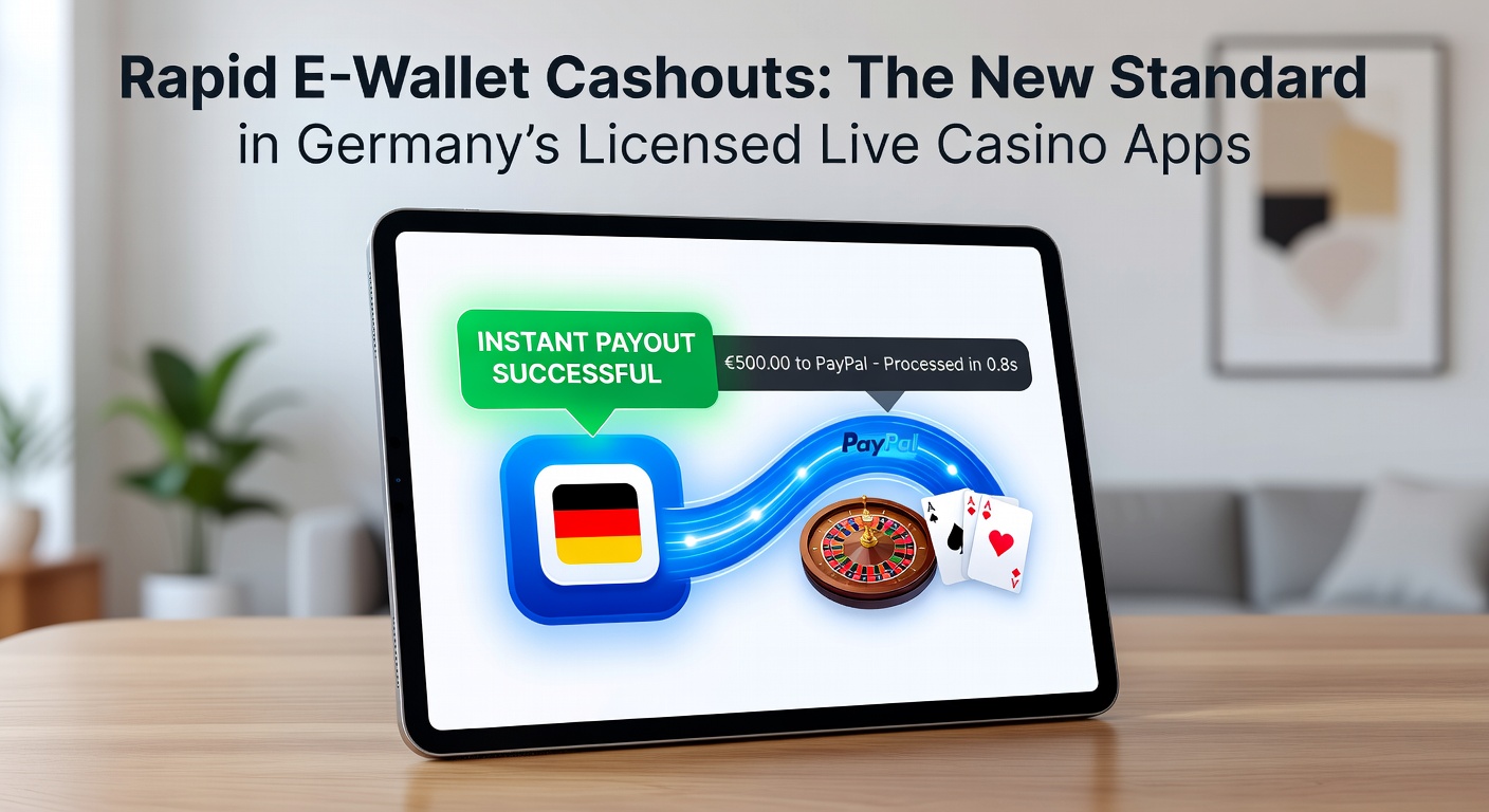 Screenshot einer Live-Casino-App mit E-Wallet-Auszahlungsoptionen wie PayPal und Skrill, neben einem Dealer am Tisch